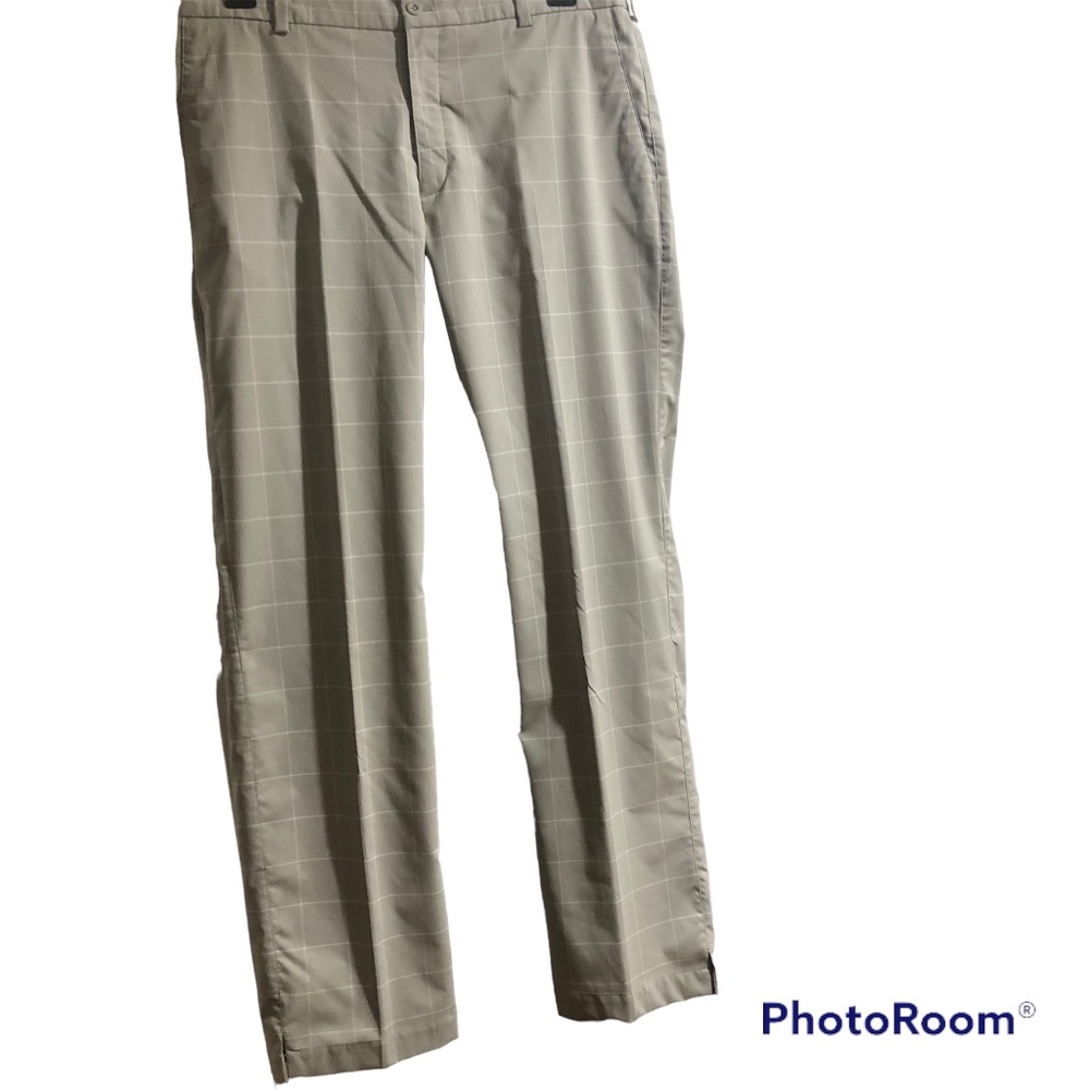 Nike Tour Performance Mens Golf Pants 35x32 Gray Plaid Dri-Fit